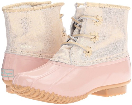 Nuovo Jack Rogers Chloe Stivali da Pioggia Blush Rosa Shimmer pelle Oro  Scarpe 7 | eBay