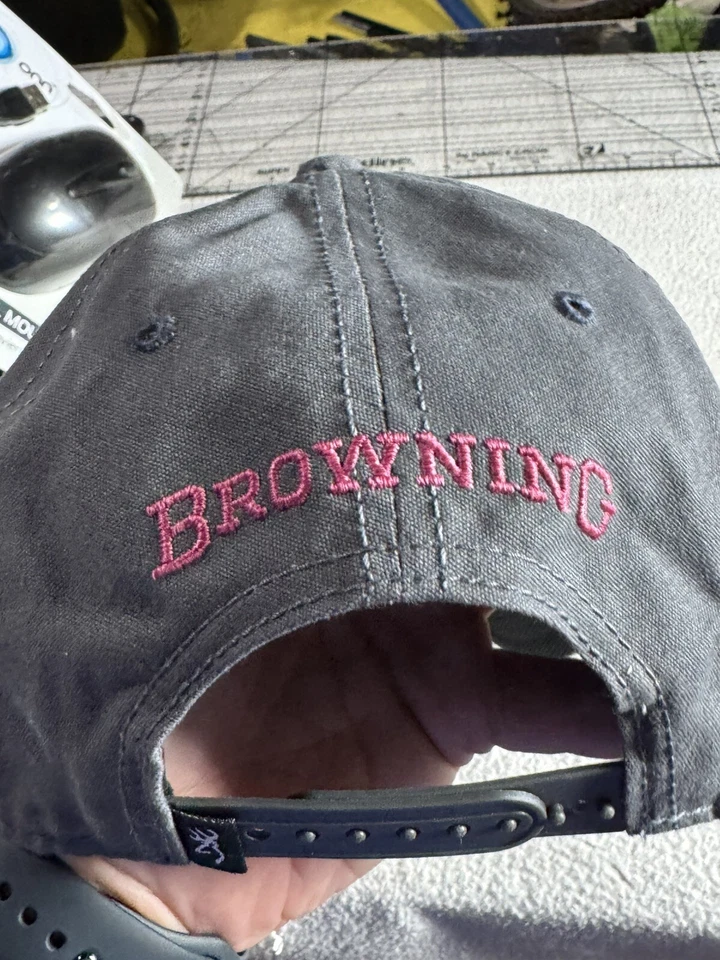 Browning Hat Cap Womens Gray Solid Embroidered Casual Hunting Adjustable - Imagem 2 de 4
