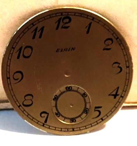 ELGIN 16 SIZE METAL DIAL GILT + BLACK  --BB-1450