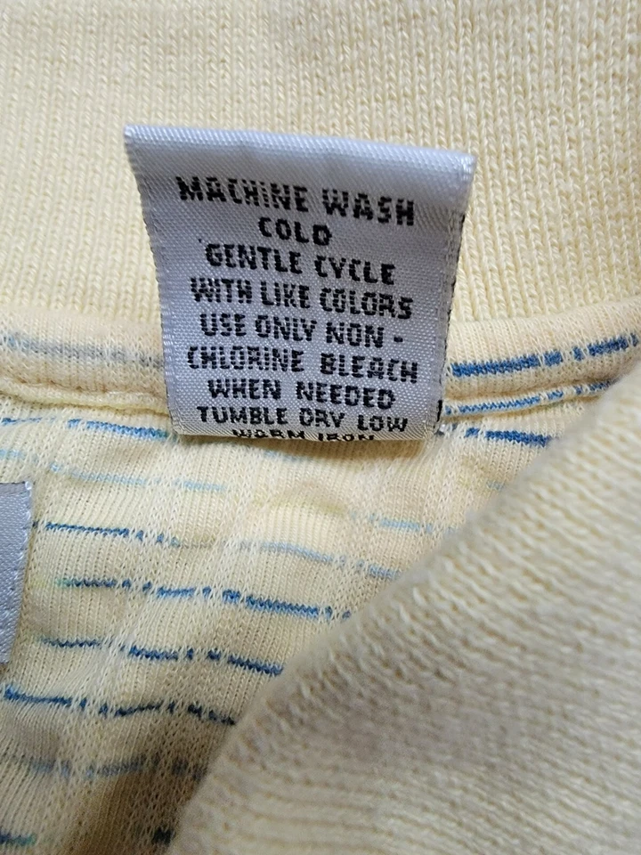 Camisa Ron Chereskin Para Hombre Talla 2X Amarillo Azul Rayas Secado Rápido Foto 3 de 4