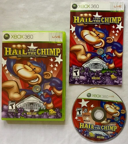 Hail to the Chimp (Microsoft Xbox 360, 2008) Complete with Manual Very Good Cond