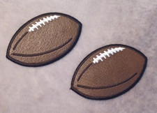 Football Embroidered Iron/Sew On Patches Set of 2