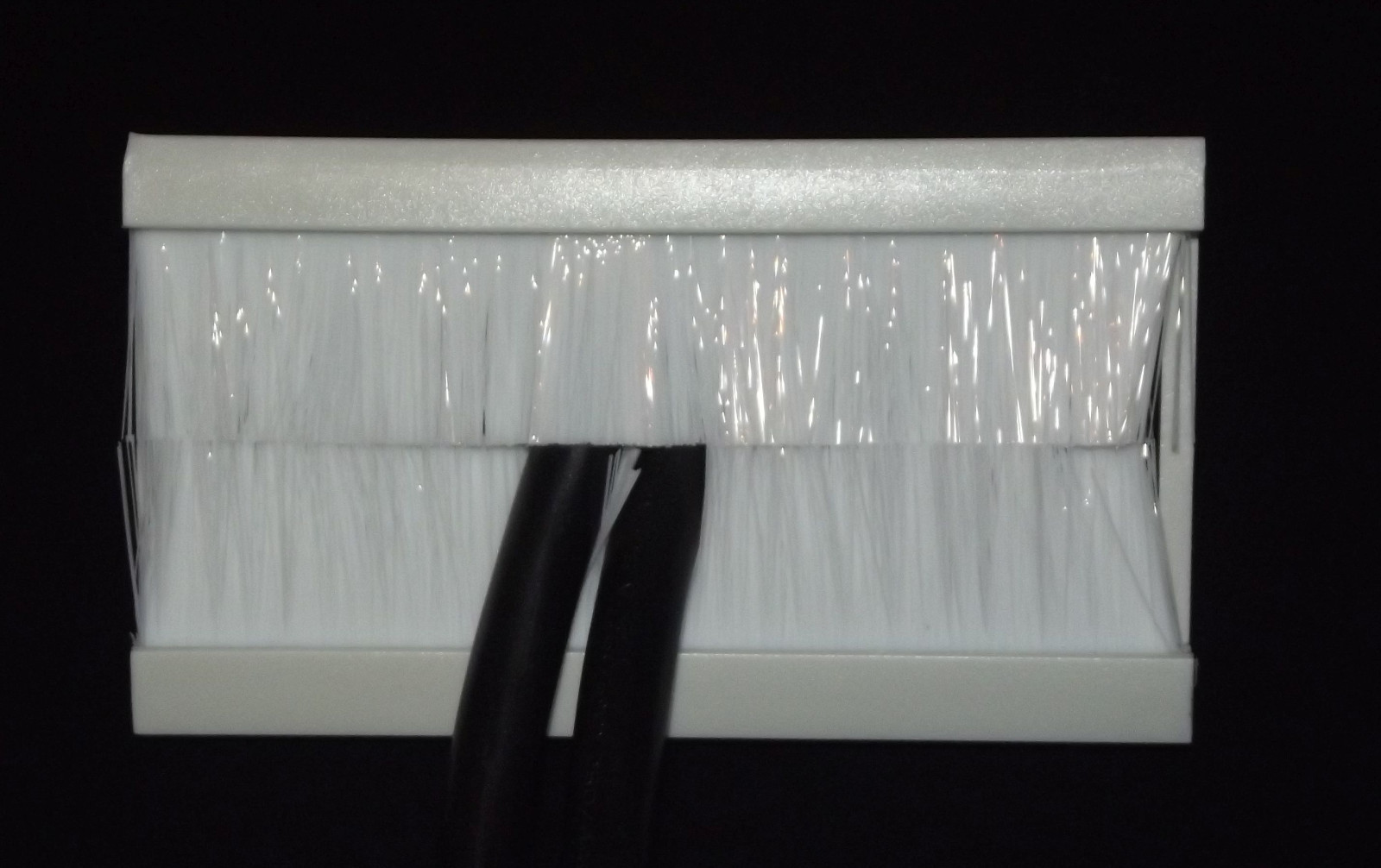 WHITE Double Gang Brush Entry Exit Insert (100mm x 50mm module) for Face Plate