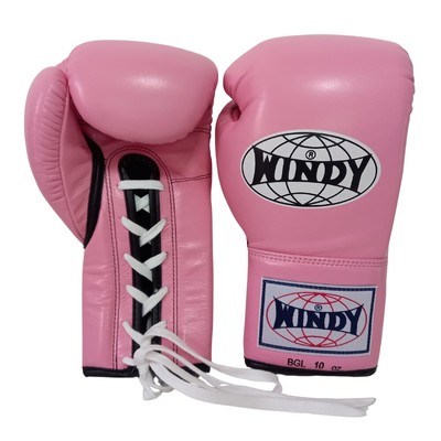 Windy lace up gloves BGL Pink 8,10,12,14 oz Genuine leather Sparring MMA K1