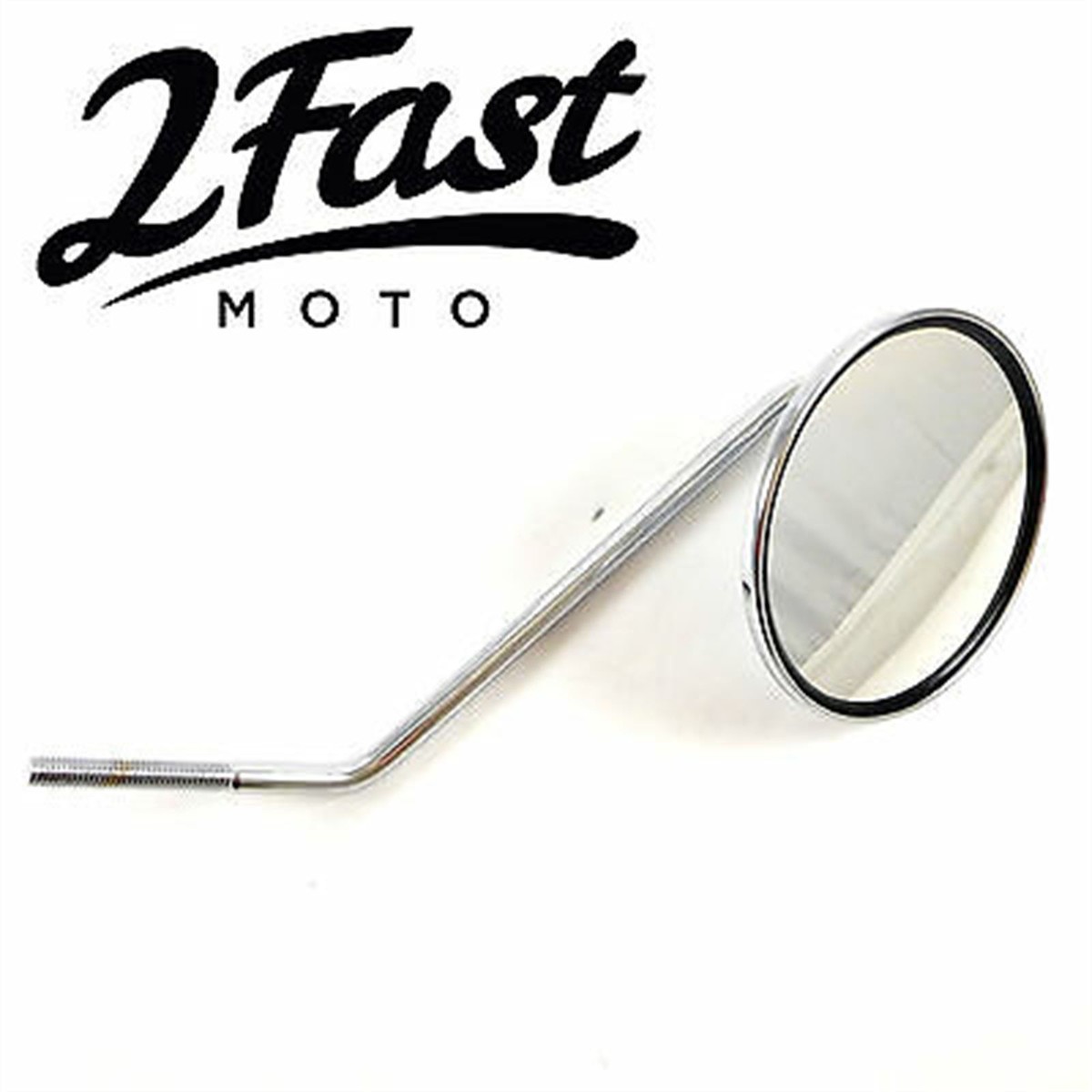 Chrome 7/8" 1" 22mm 25mm Round Bar End Mirror Diamond Cut-down Café For Harley - Foto 3