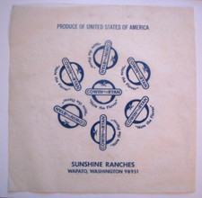 Original SUNSHINE RANCH apple wrap/tissue Cowin & Ryan Wapato WA