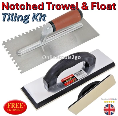 NEILSEN Notched Trowel & Float Tile Tiling Walls Floors Bathroom Grout Grouting