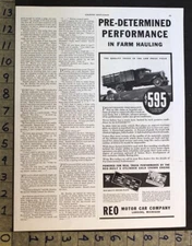 1934 REO SPEED WAGON TRUCK FARM HAUL GOLD CROWN ENGINE DELIVERY LANSING AD 35629