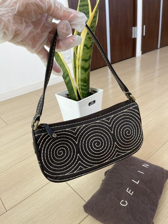 Vintage CELINE Mini Accessory Pouch Handbag Pre-Owned Excellent Japan Authentic