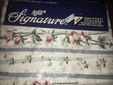 Signature Twin 3pc Designer Collection Polycotton Sheet Set Vtg