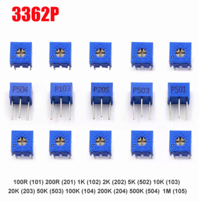 3362P Variable Resistor Potentiometer Trimmer Trim pots 100R ohm to 1M ohm