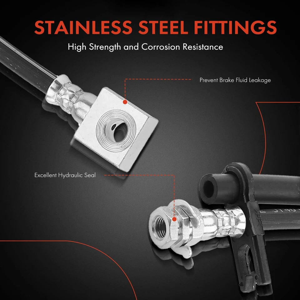 1x Manguera hidráulica de freno trasero izquierdo para Ford E-350 E-450 Super Duty 2005-2019 2021 Foto 4 de 4