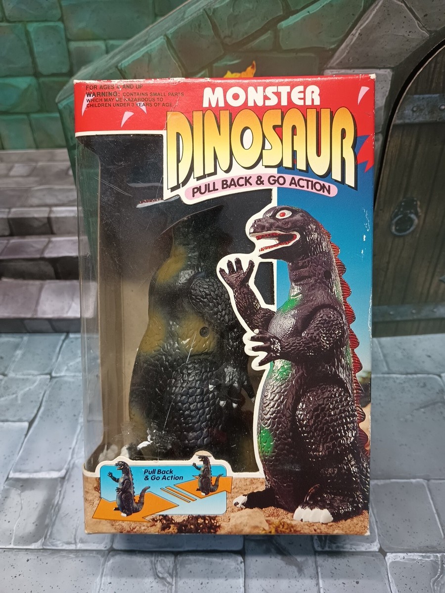Vintage MONSTER DINOSAUR PULL BACK+GO GODZILLA K.O. Figure IN