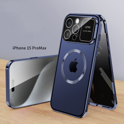 COVER CUSTODIA MAGNETICA ALLUMINIO VETRO TEMPERATO APPLE IPHONE 12 11 XS X XR 7