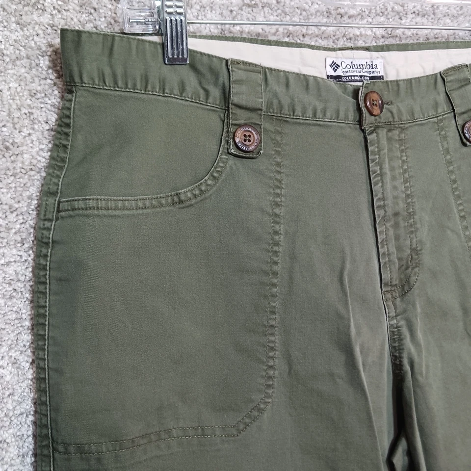 Pantalones cargo Columbia para mujer 14 verdes senderismo al aire libre tareas bolsillo 34x30 Foto 3 de 4