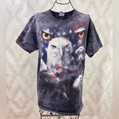 Roccio Malave patriotic american flag eagle crewneck t-shirt size M