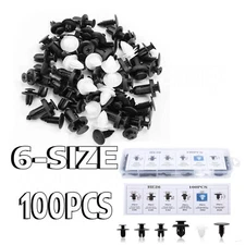 100Pc Car Bumper Trim Panel Fender Engine Push Pin Rivet Clips Parts Accessories