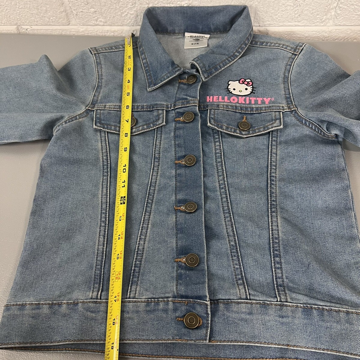 【Uni】kitty garratt ジャケット Y2K Vintage Hello Kitty Embroidered Patch Sanrio Denim Jean