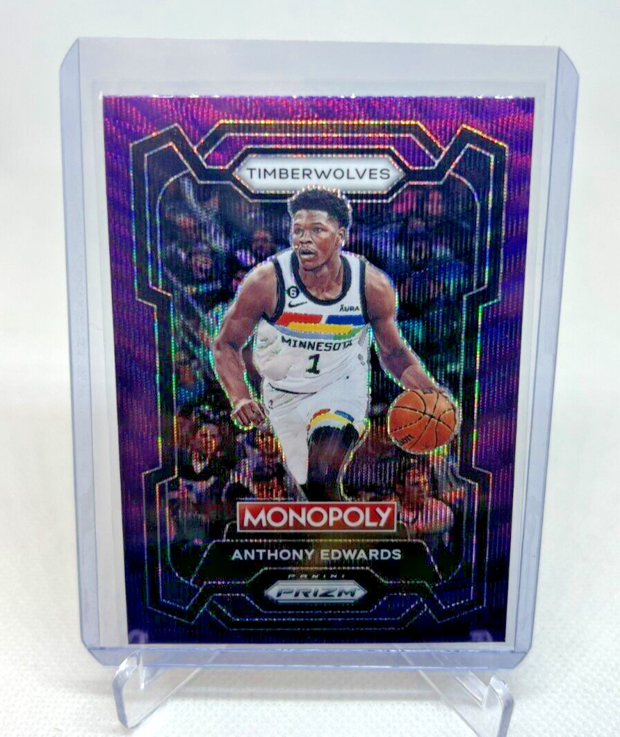 2023/24 Panini Prizm Monopoly ANTHONY EDWARDS Purple Wave Prizm #52