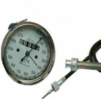 "Replika Smiths Speedo Weiß 120 Mph Mit 54\" Kabel FüR Royal Enfield Bsa"