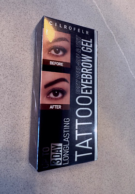CILROFELR Easy Peel Off And & Tint Tattoo Eyebrow Gel 2 Pack.  (Warm Brown #6)