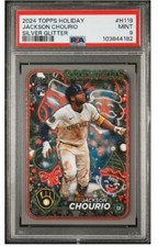 2024 Topps Holiday #H119 Jackson Chourio RC Silver Glitter PSA 9
