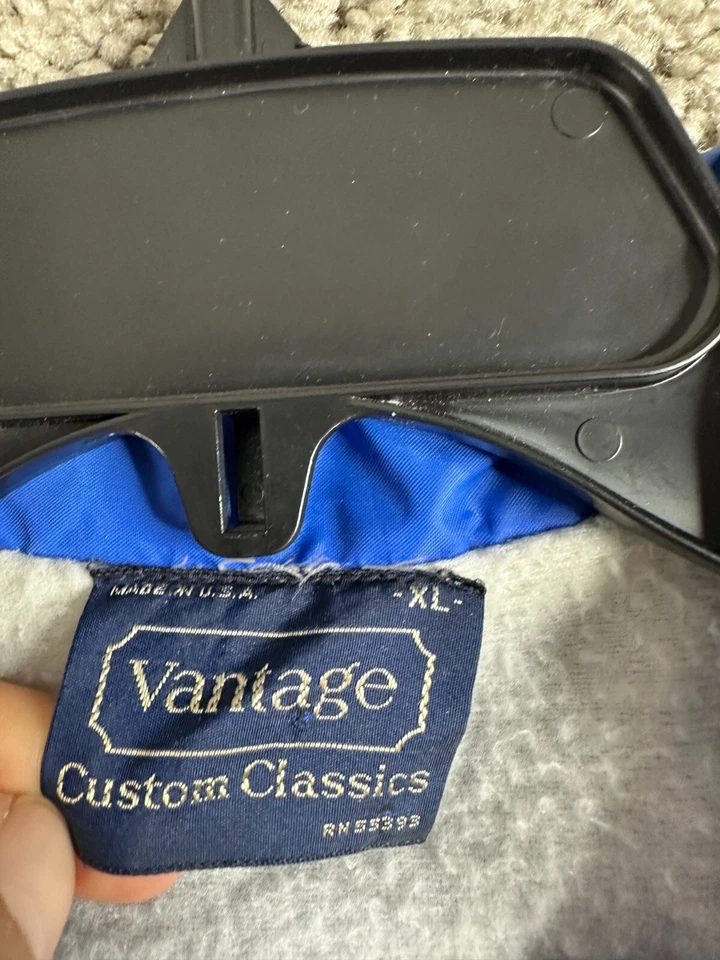 VINTAGE Vantage Custom Classics Jacket Mens XL Blue MAC Bomber Windbreaker 90s - Image 4 of 4