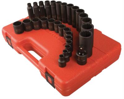 Sunex 3330 3/8'' Dr. 12 Pt. 29 Pc. Metric Master Impact Socket Set