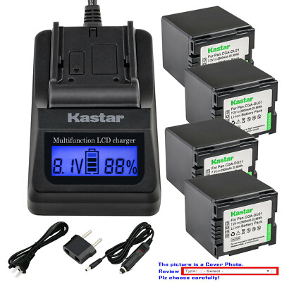 Kastar 3-Pack Battery and AC Wall Charger Replacement for Panasonic PV-GS39, PV-GS50, PV-GS55, PV-GS59, PV-GS65, PV-GS70, PV-GS75, PV-GS80, PV-GS83, PV-GS85, PV-GS120, PV-GS150, PV-GS180, PV-GS200