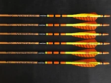 Black Eagle Vintage 350 .005 Fletched/Crested Arrows 1/2 Dozen BRAND NEW