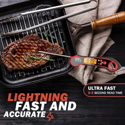 Meat Thermometer Digital, Instant Read Meat Thermometer for Grill and Cooking...