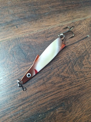 #ad Vintage Landa Lukki Copper Pearl White 28g British Fishing Lure GBP 6.40