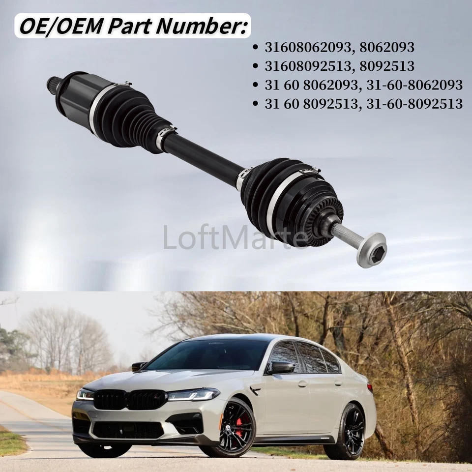 Front Left Driver Side CV Axle Shaft Assembly 31608062093 For 18-22 BMW F90 M5 - Image 3 of 4