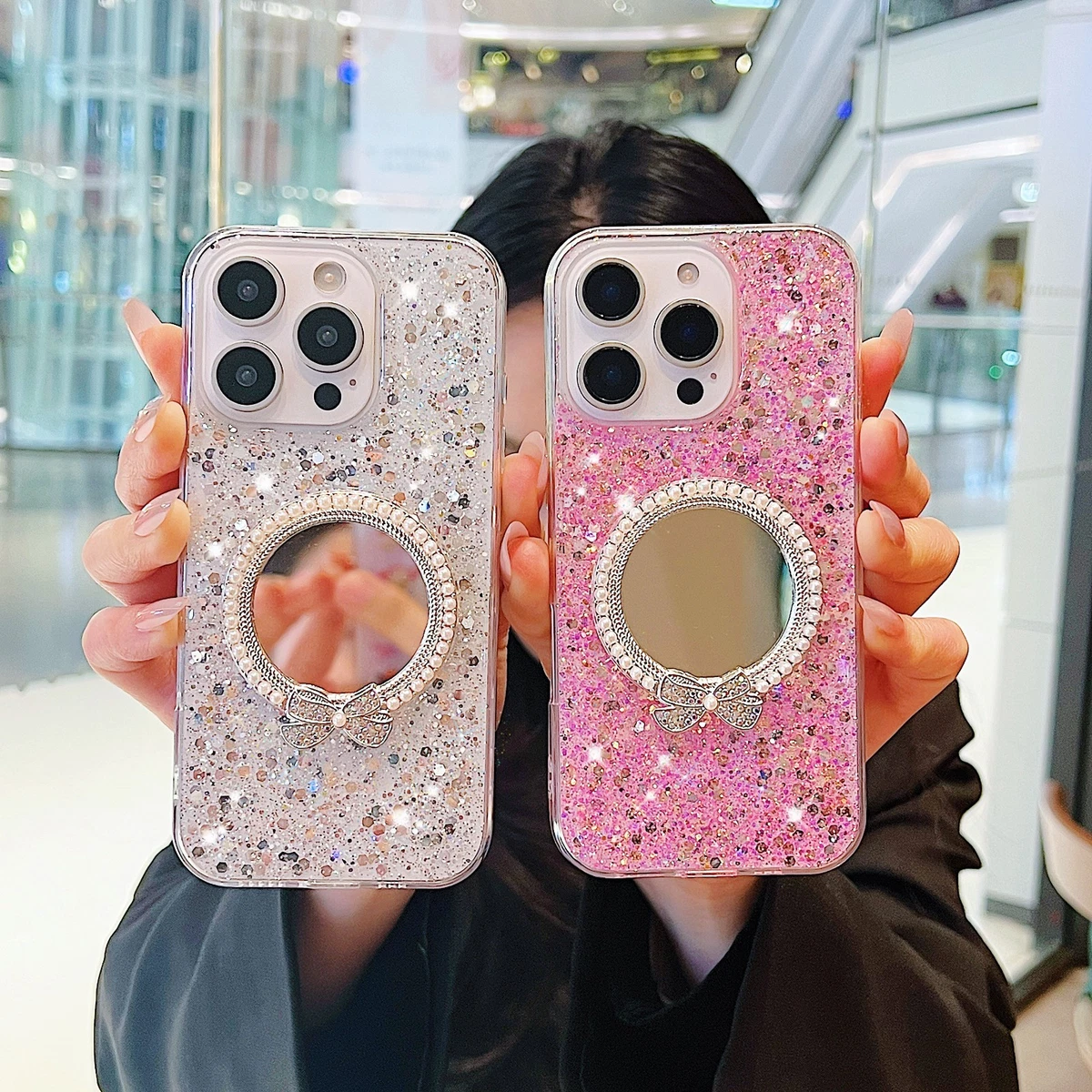 Custodia Per Huawei P30 Lite Con Glitter Intercambiabili | Cover Sottile TPU Antiurto Con Telaio Elettrolitico | Nero