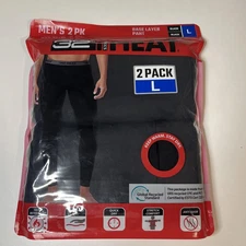 NIP 32 Degrees Men's Black Size Large (36-38) 2-Pack Base Layer Heat Pants