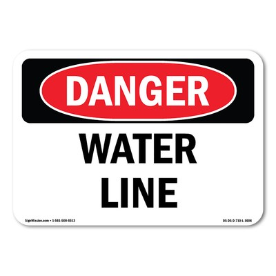 #ad #ad Water Line ANSI OSHA ANSI Danger Sign Metal Plastic Decal $36.99
