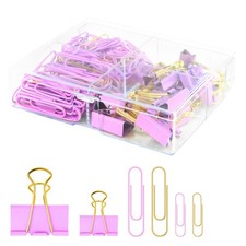 Cute Paper Clips Binder Clips Combo Set, Assorted Size Paper Clips for Office...