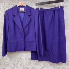 Pendleton Vtg Blazer Set Pure Virgin Wool Jewel Tone Purple Skirt Suit Heritage