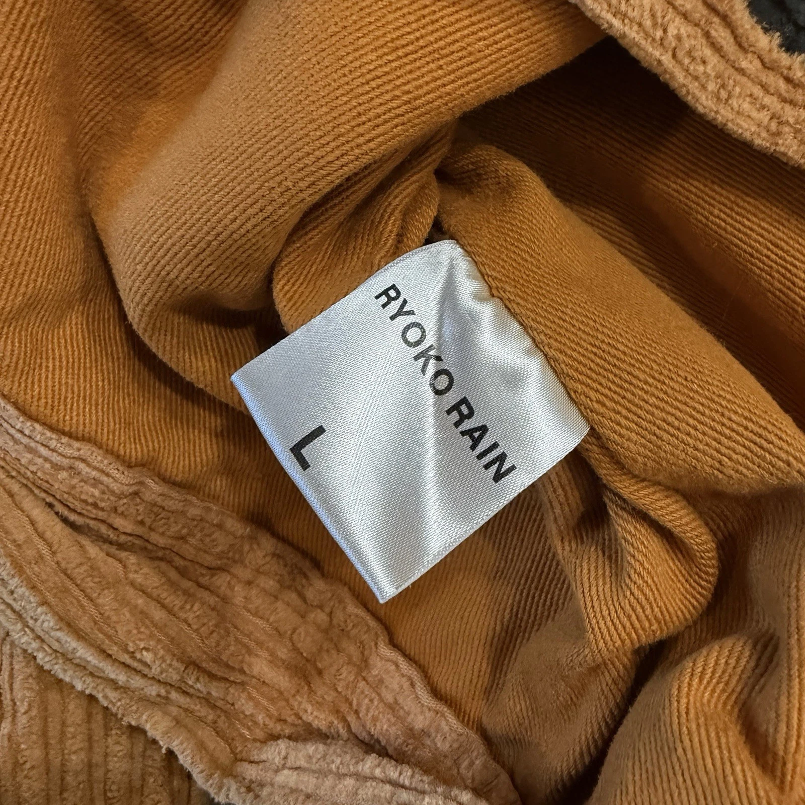 Ryoko Rain Jacket Mens Large Brown Corduroy Full Zip Tiger Streetwear - product detail image 4