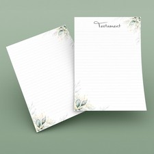 23x Testamentpapier Weiß Grün A4 Testament ...