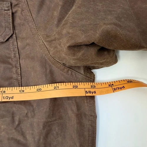 Flint and Tinder Waxed Trucker Jacket Mens XL Brown Flannel Lined Made USA image 6