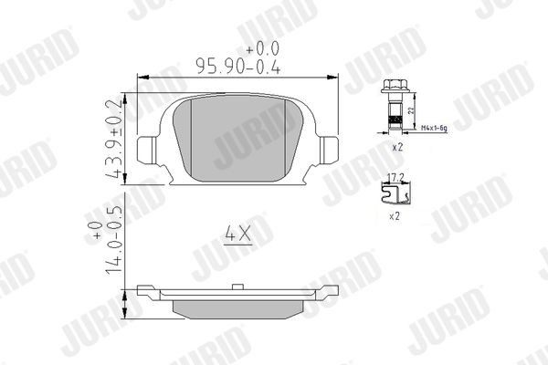 Jurid 573009J Bremsbelagsatz, Scheibenbremse FüR Opel-image