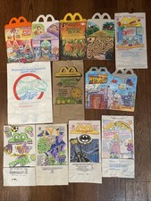 Vintage 1989-1993 McDonald's Happy Meal Bags Boxes Lot of 10