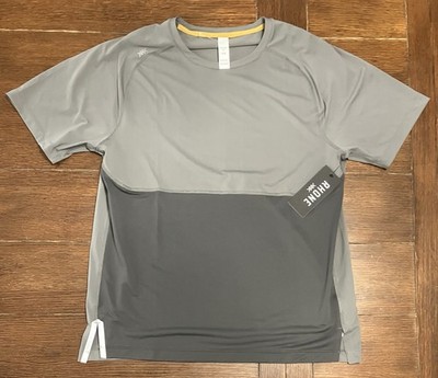 Rhone Shirt Mens M Extra Mile Short Sleeve Athletic Smoke Asphalt Workout NWT