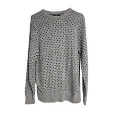 J.CREW 100 Lambwool Pullover Crewneck Knit Sweater Gray  Blue Men's Size M