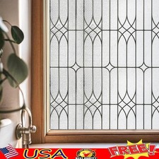 Stained Glass Window Film Privacy UV Protection Easy Install Static Cling New