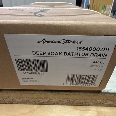 American Standard Deep Soak Bathtub Drain, Arctic, 1554000.011
