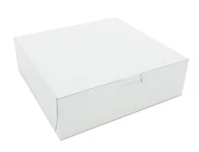 Premium Bakery Box 8x8x2.5 inches White Clay Coated Lock Corner Case of 250