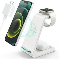 3 in 1 Wireless Charger Stand For iPhone Apple Watch AirPods Fast Charging Dock