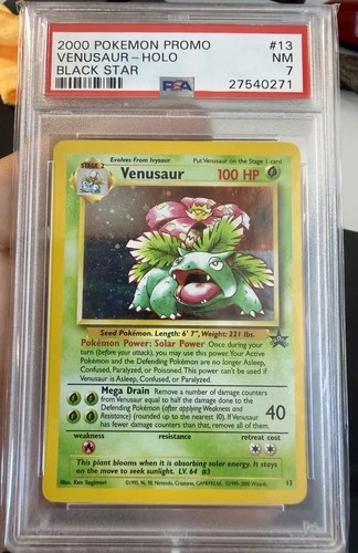 2000 Pokemon Promo VENUSAUR Holo Black Star #13 PSA 7